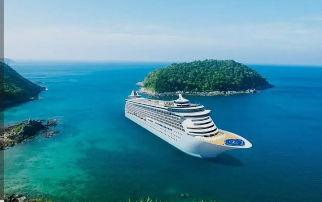 Cruise ship in tropical waters